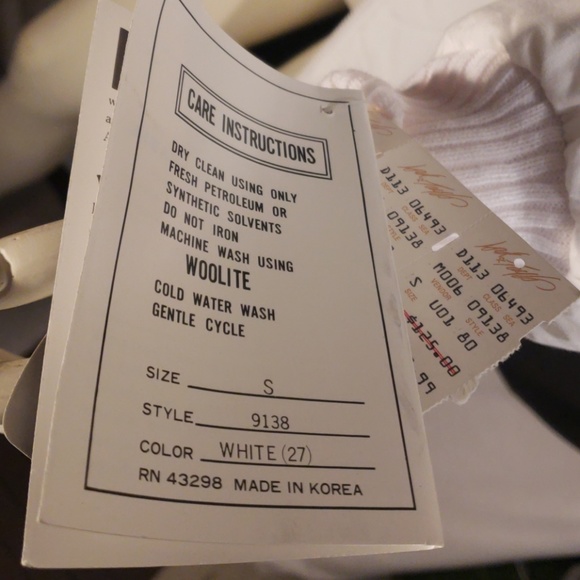 VTG White goose down GALLERY 80's puffer ski jacket w/large pockets & tags nylon - Picture 5 of 8